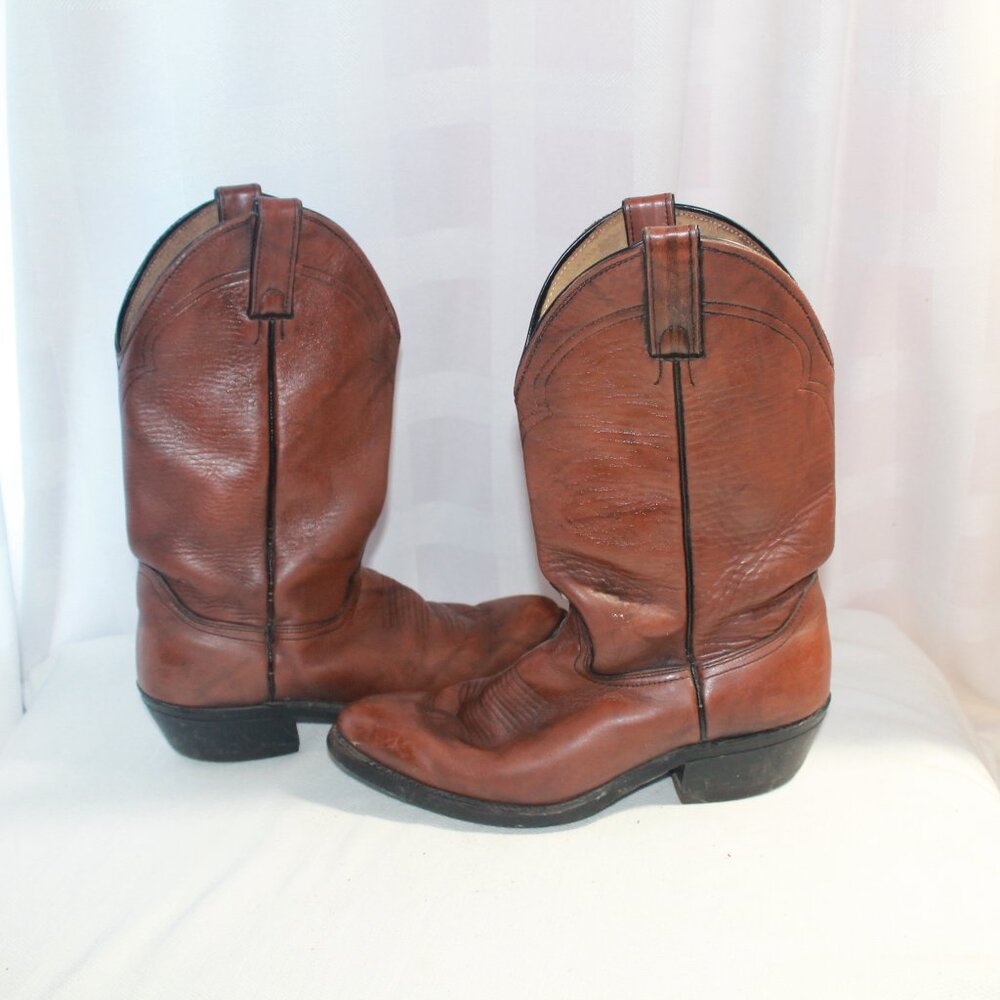 Abilene Boot Co. Brown Leather Cowgirl Boots, 7.5B - Picture 6 of 13